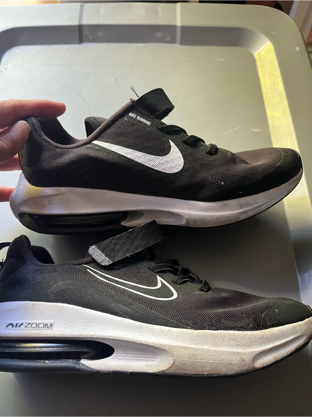 Nike Black Athletic Sneakers with White Swoosh - Picture 3 of 5